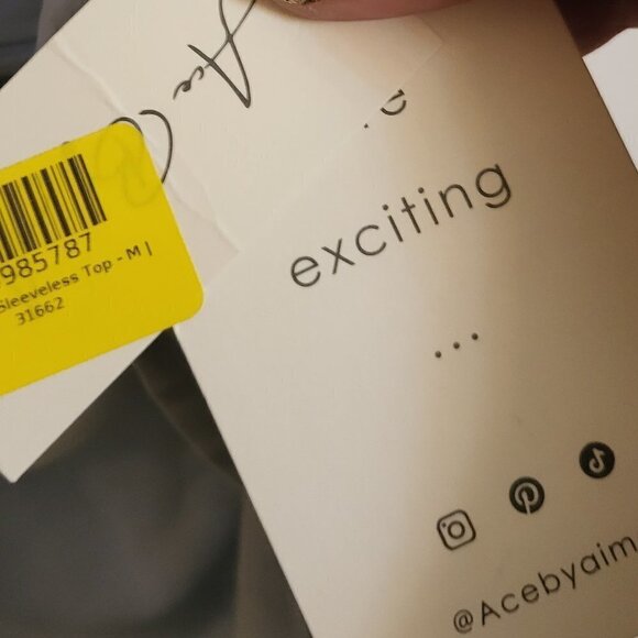 Ace By Aimee Blue Satin Sleeveless Top Size: MEDIUM - NWT - Picture 7 of 9